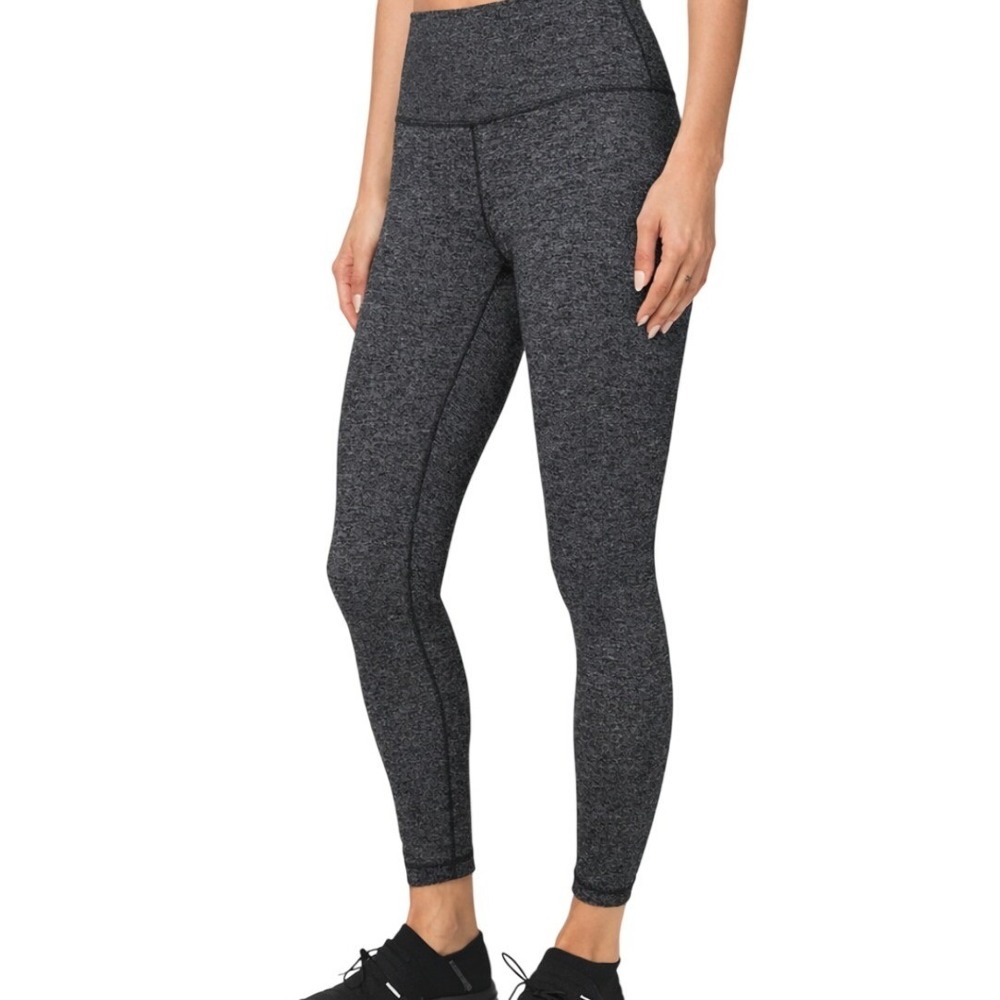 Lululemon Align High Rise Leggings Heathered Gray Black Womens Activewear Size 4